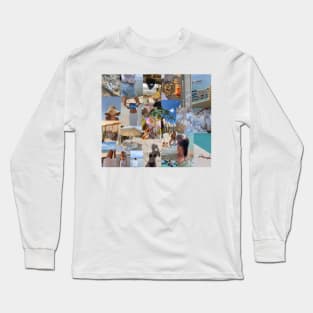 beach aesthetic collage Long Sleeve T-Shirt